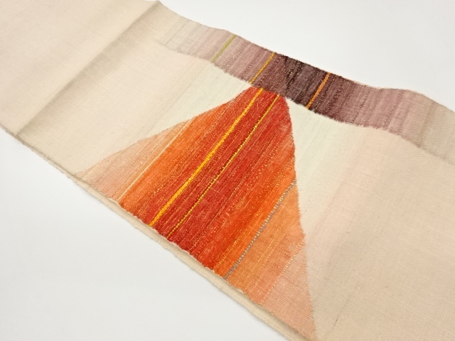 JAPANESE NAGOYA OBI / TSUMUGI / WOVEN ABSTRACT STRIPE